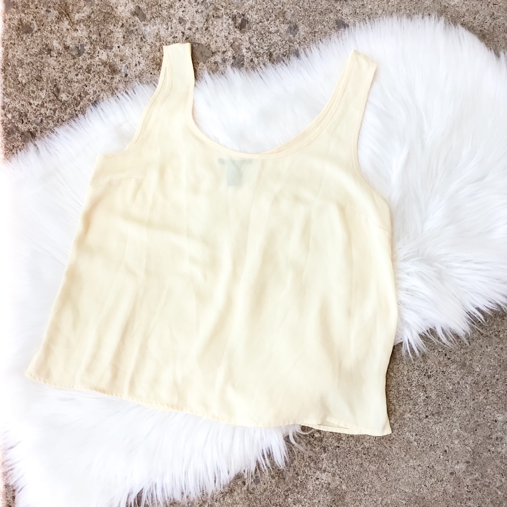 Forever 21 Yellow Chiffon Tank Top